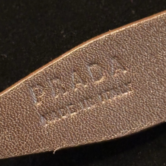 Vintage PRADA Women's Brown Leather Resin Chain Waist Belt 70/28 - Picture 9 of 13